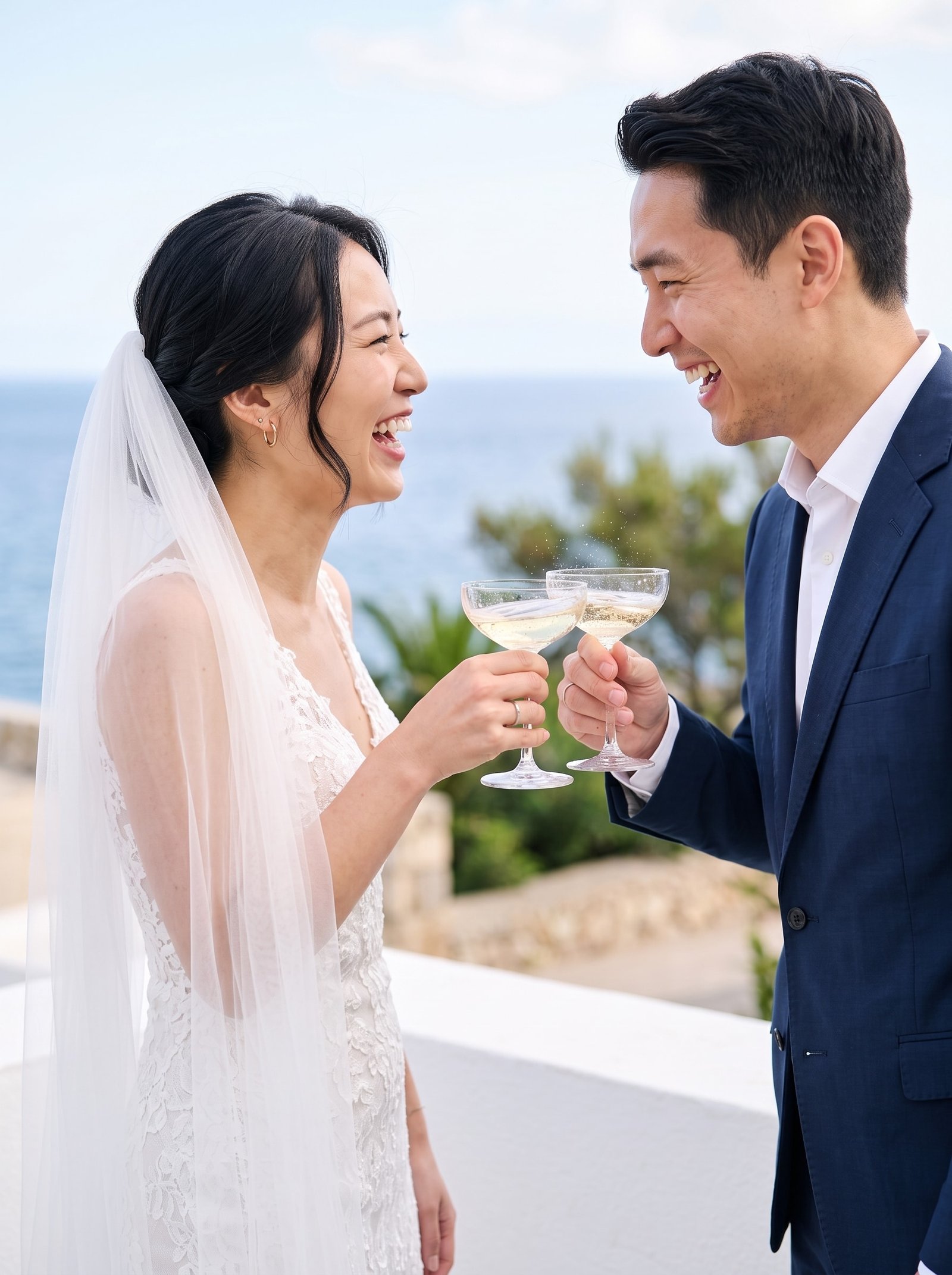 Couple toasting with champagne